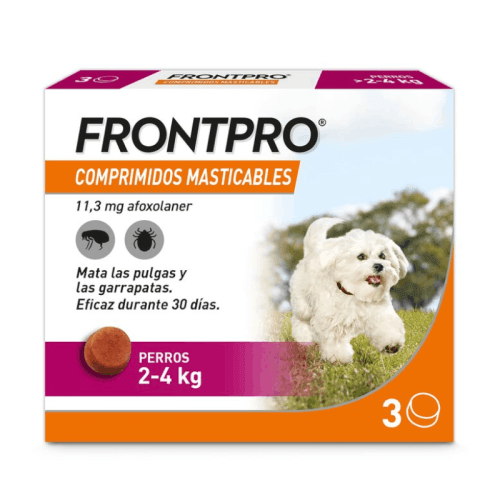 Frontpro comprimidos masticables para perros contra pulgas y garrapatas